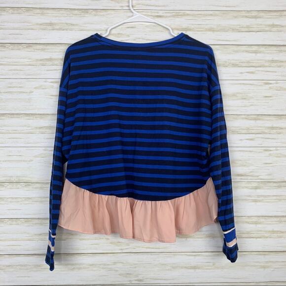 Deletta Striped Peplum Long Sleeve Top - Picture 7 of 8